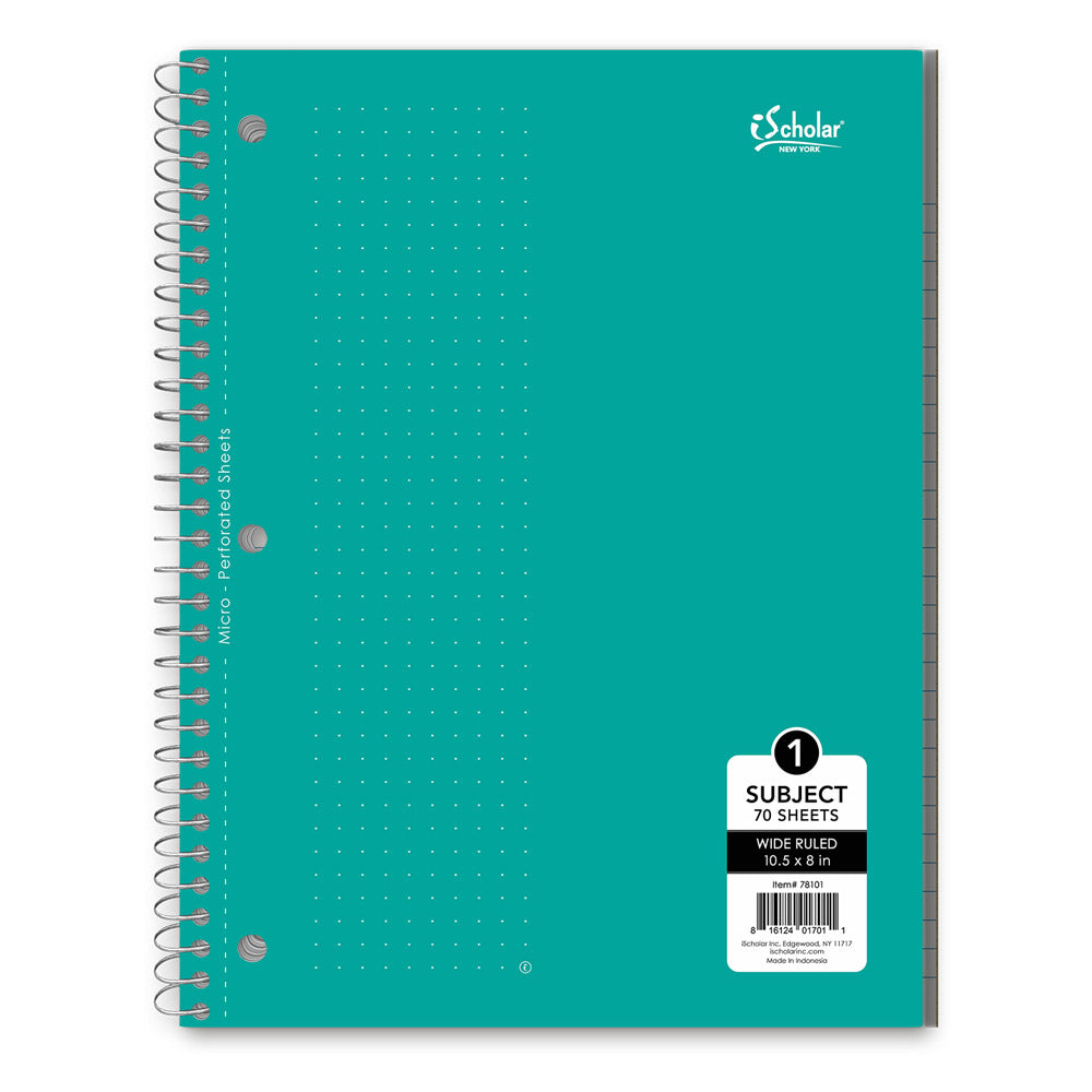 iScholar 1 Subject Wide Ruled Notebook - Assorted Colors-816124017011-LR-214101-7-LR eShop