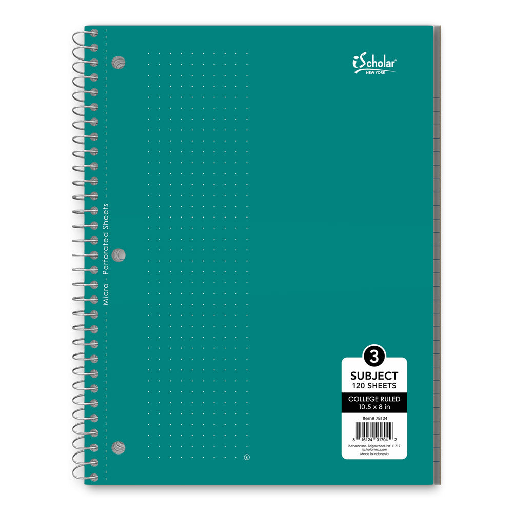 iScholar 3 Subject College Ruled Notebook - Assorted Colors-816124017042-LR-133013-6-LR eShop