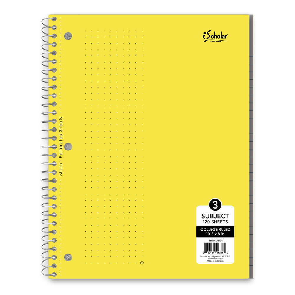 iScholar 3 Subject College Ruled Notebook - Assorted Colors-816124017042-LR-133013-8-LR eShop