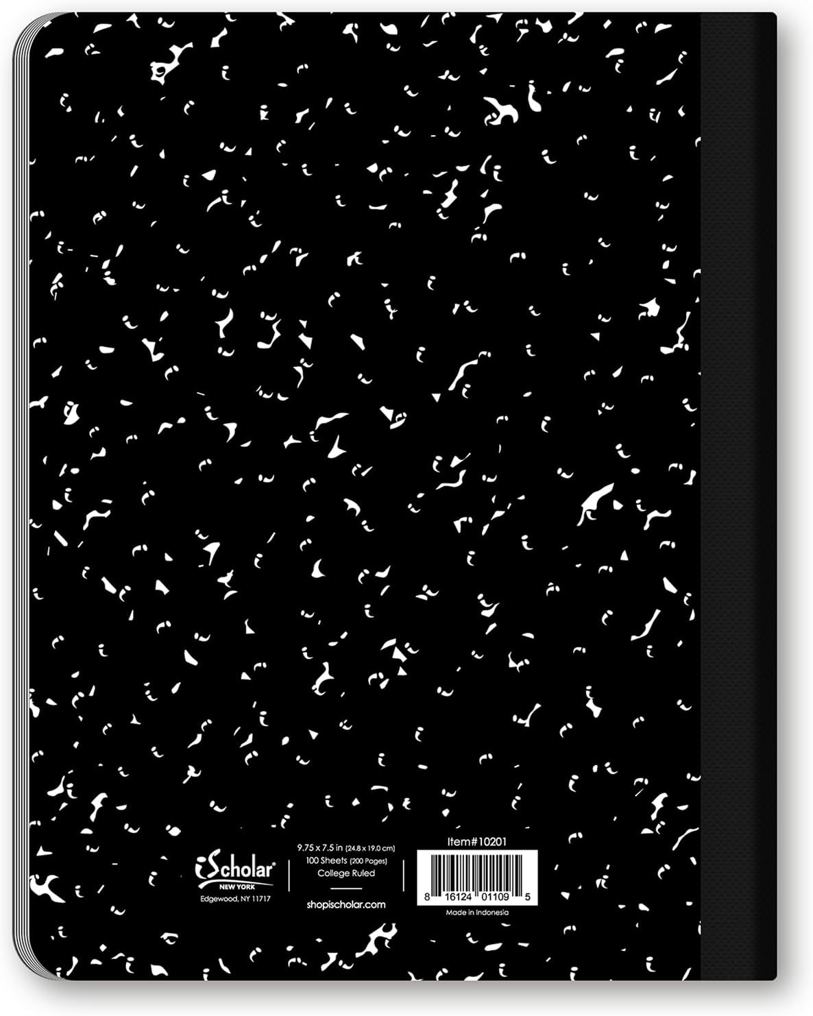 iScholar Black and White Marble Composition Book - College Ruled, 100 Sheets-816124011095-LR-161106-4-LR eShop