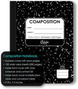iScholar Black and White Marble Composition Book - Wide Ruled, 100 Sheets-816124011002-LR-115314-3-LR eShop