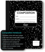 iScholar Black and White Marble Composition Book - Wide Ruled, 150 Sheets-816124011040-LR-116571-3-LR eShop