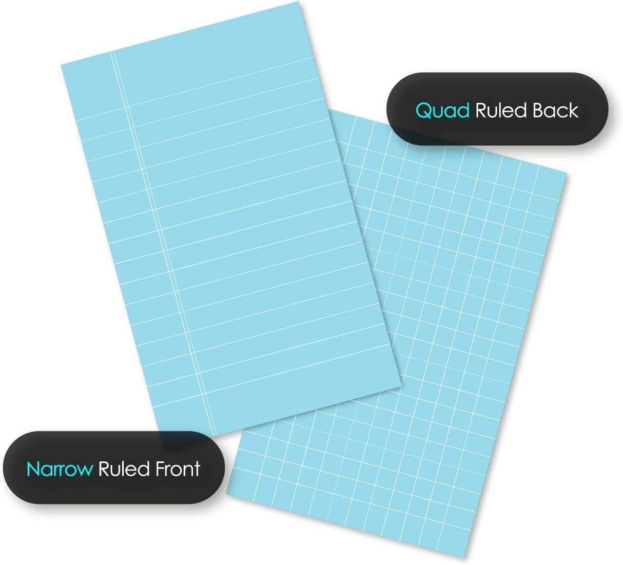 iScholar iQ Mini Legal Notepads, 3" x 5" - Assorted Pastel Colors, Pack of 3 Pads-816124014447-LR-354421-3-LR eShop