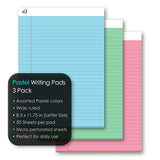 iScholar iQ Pastel Writing Pads, 3 count - Assorted Pastels, 8.5″ x 11.75″-816124014270-LR-354420-2-LR eShop