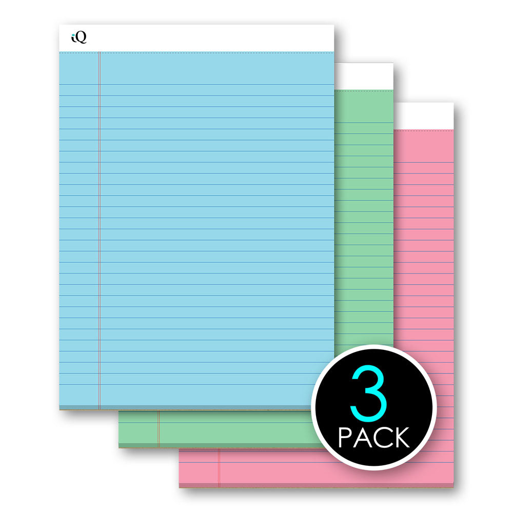iScholar iQ Pastel Writing Pads, 3 count - Assorted Pastels, 8.5″ x 11.75″-816124014270-LR-354420-3-LR eShop