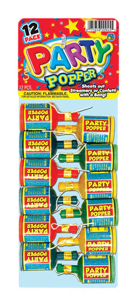 JA-RU Party Poppers - Assorted Colors, 12 Pack-075656009455-LR-137511-1-LR eShop
