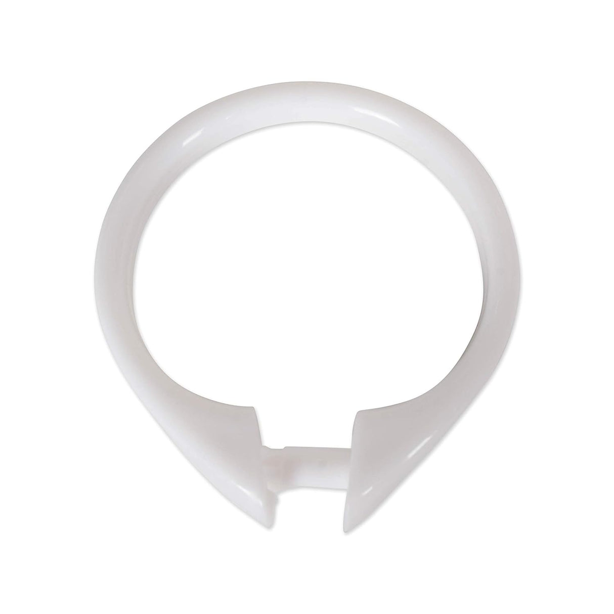 J&M Home Fashions Easy Snap Plastic Shower Curtain Ring Hooks - White, Set of 12-034137064017-LR-189077-3-LR eShop