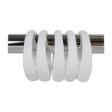 J&M Home Fashions Easy Snap Plastic Shower Curtain Ring Hooks - White, Set of 12-034137064017-LR-189077-4-LR eShop