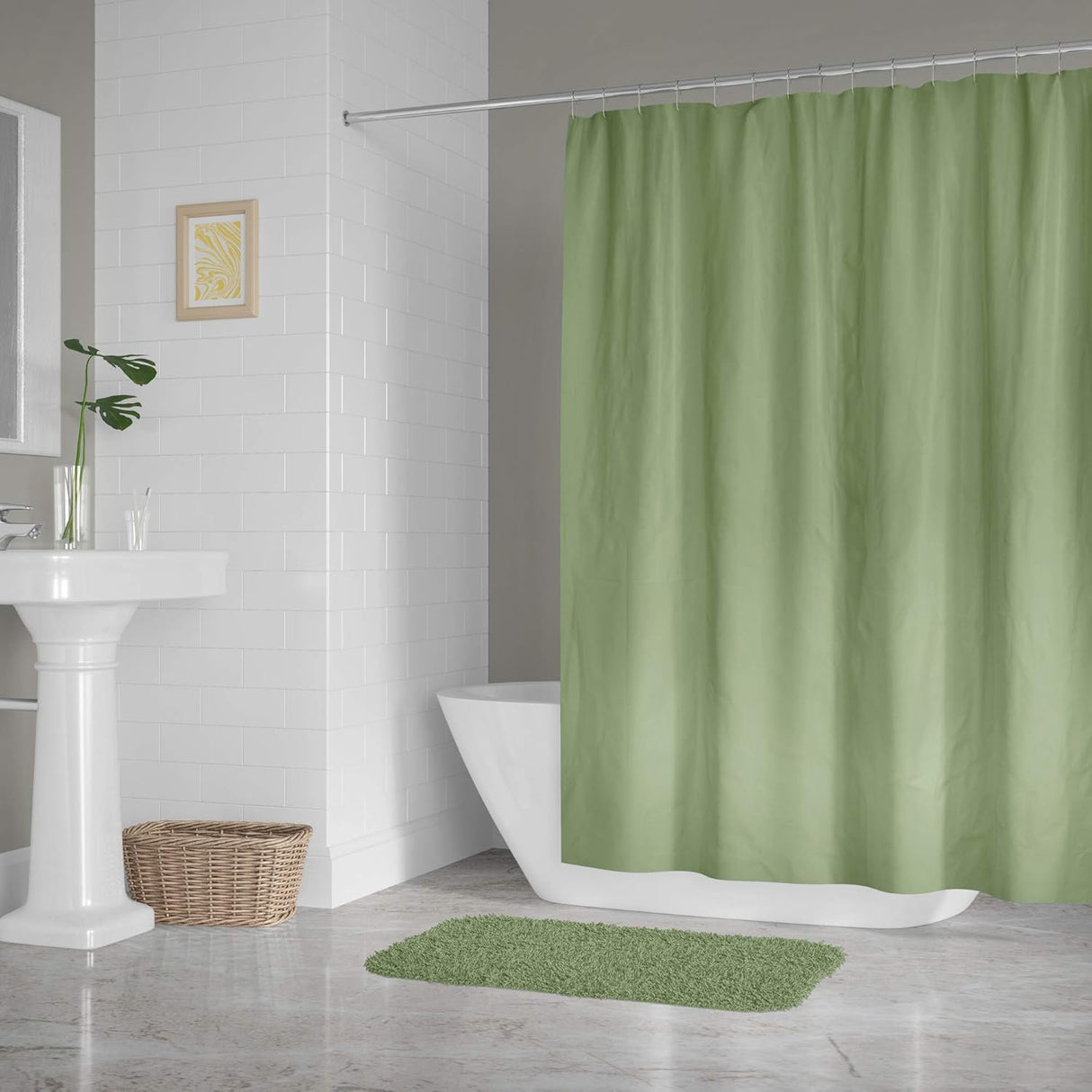 J&M Home Fashions Shower Curtain Liner - Green, 70" x 72"-034137060552-LR-189074-3-LR eShop