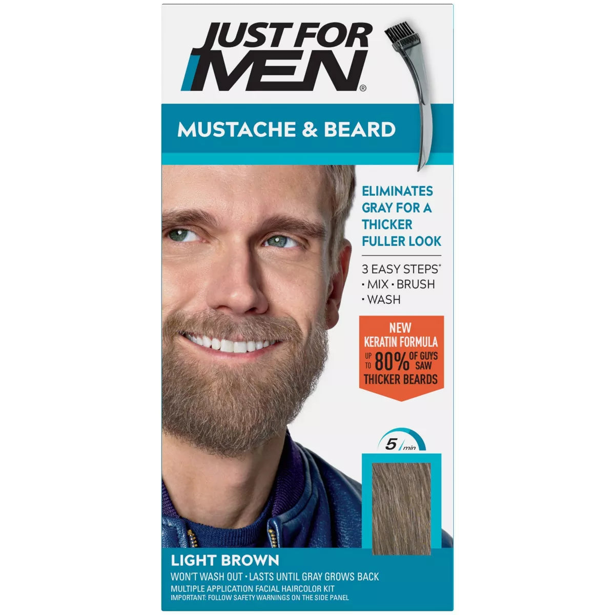 Just For Men Mustache & Beard Beard Coloring for Gray Hair - Light Brown M-25-011509049025-LR-225325-1-LR eShop