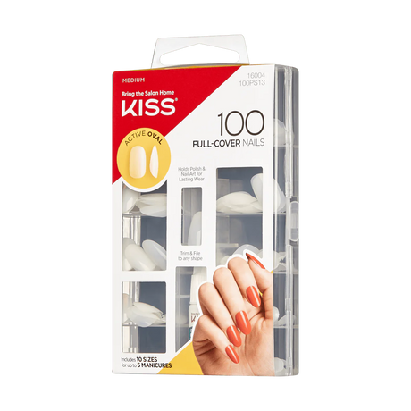 KISS 100 Full-Cover Nails - Active Oval-731509160048-LR-161801-1-LR eShop