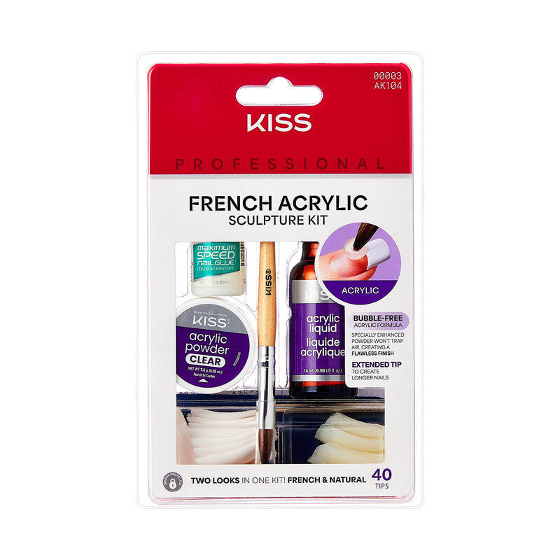 KISS Acrylic French Manicure Fake Nails Sculpture Kit - Natural-731509000030-LR-138440-1-LR eShop