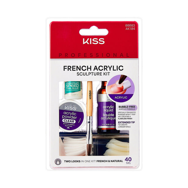 KISS Acrylic French Manicure Fake Nails Sculpture Kit - Natural-731509000030-LR-138440-1-LR eShop