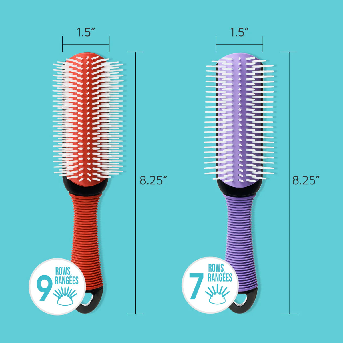 KISS Colors & Care Glide & Define Non-Slip 9 Row Detangling Brush-731509842029-LR-354835-8-LR eShop