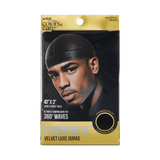 KISS Colors & Care Power Wave Luxe Durag, One size - Black Velvet-731509823073-LR-354827-1-LR eShop