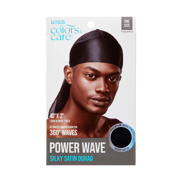 KISS Colors & Care Power Wave Silky Durag, One size - Black Satin-731509772135-LR-354815-1-LR eShop