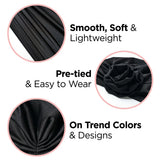 KISS Colors & Care Pre-Tied Top Knot Turban, One Size - Black-731509842203-LR-354842-8-LR eShop