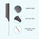 KISS Colors & Care Professional Carbon Fiber Pin Tail Parting Comb-731509772210-LR-354817-3-LR eShop