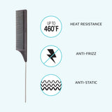 KISS Colors & Care Professional Carbon Fiber Pin Tail Parting Comb-731509772210-LR-354817-5-LR eShop