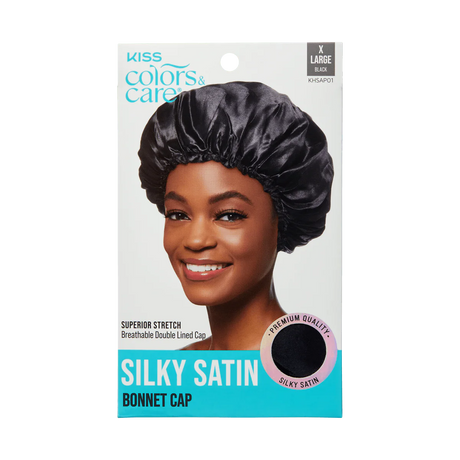 KISS Colors & Care Satin Bonnet Cap, XL - Black-731509823165-LR-354831-1-LR eShop
