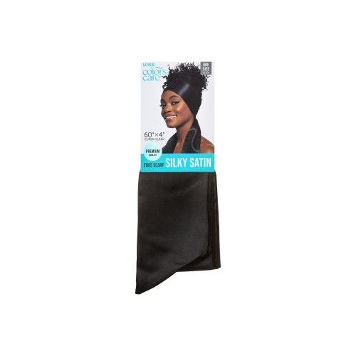 KISS COLORS & CARE SILKY SATIN EDGE SCARF, BLACK-731509864755-LR-346052-1-LR eShop