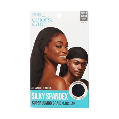 KISS Colors & Care Silky Spandex Braid or Loc Cap, Super Jumbo - Black-731509894486-LR-354874-1-LR eShop
