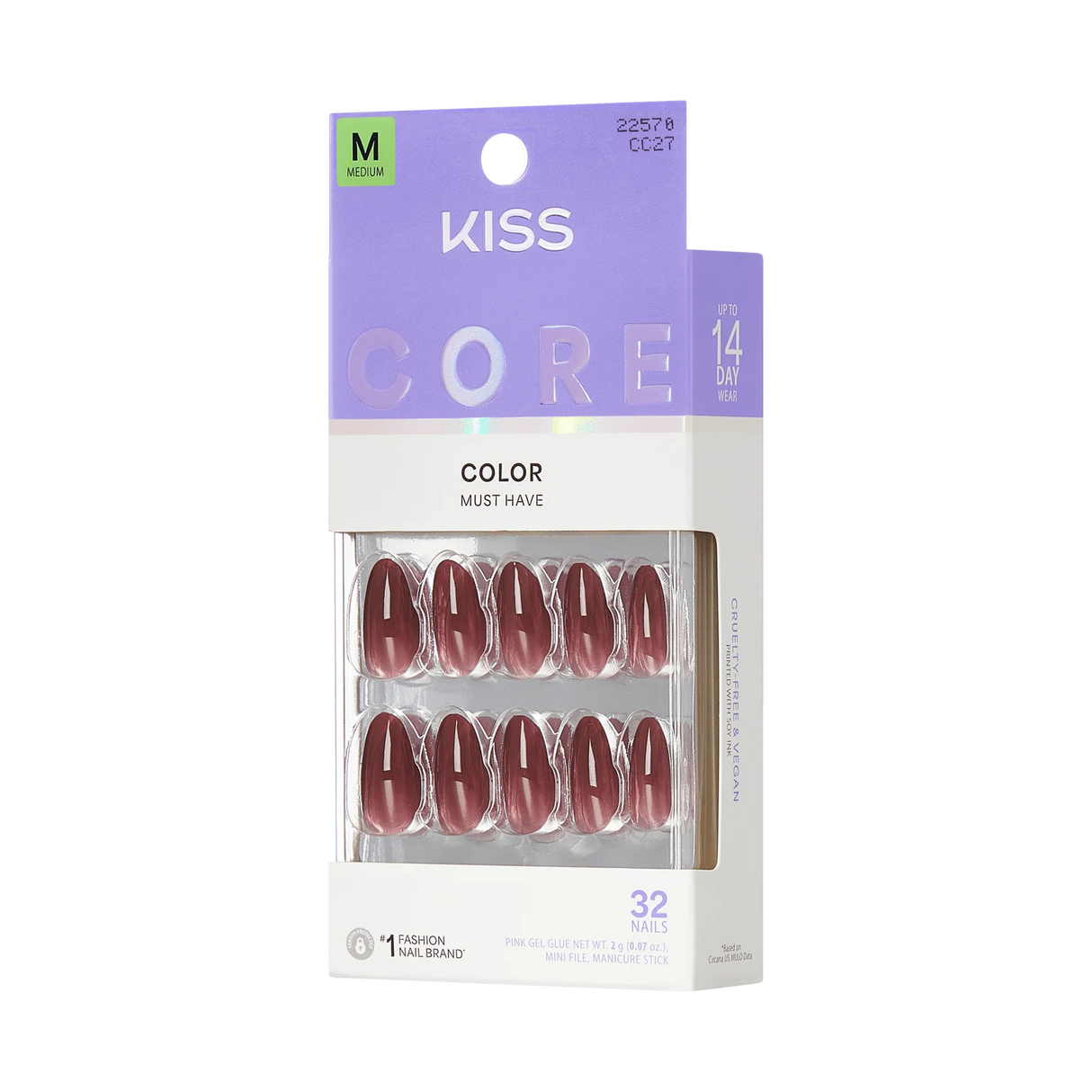 KISS Core Color Premium Faux Nails - Pinot Noir-731509225709-LR-359980-7-LR eShop