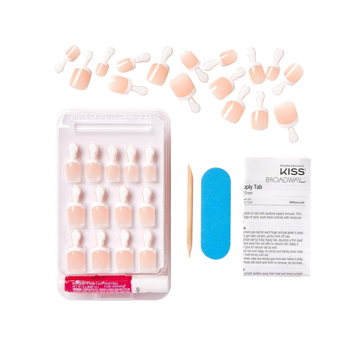 KISS Everlasting Petite Length Glue-On Nails Kit - French, 28 count-731509542448-LR-206278-3-LR eShop