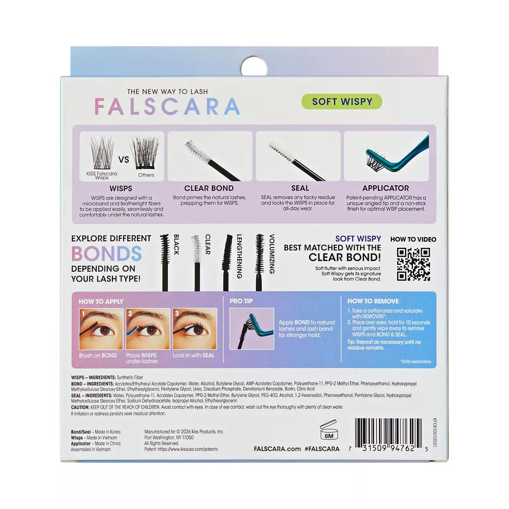 KISS Falscara Clear Band Lash Extension Kit - Soft Wispy, 36 count-731509947625-LR-356509-6-LR eShop