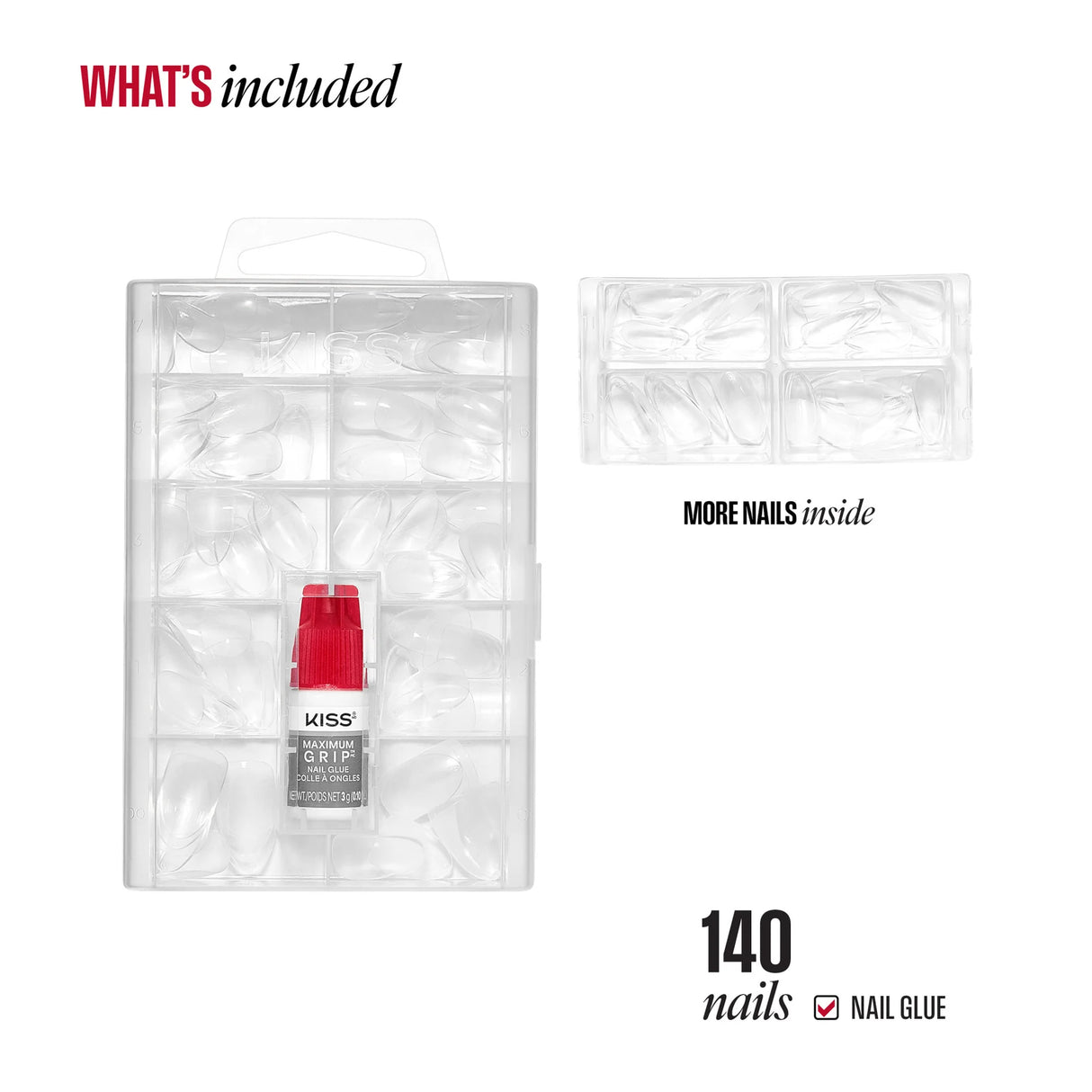 KISS Full Cover Natural Press On Nails - Unlimited, 140 count-731509916461-LR-360027-5-LR eShop