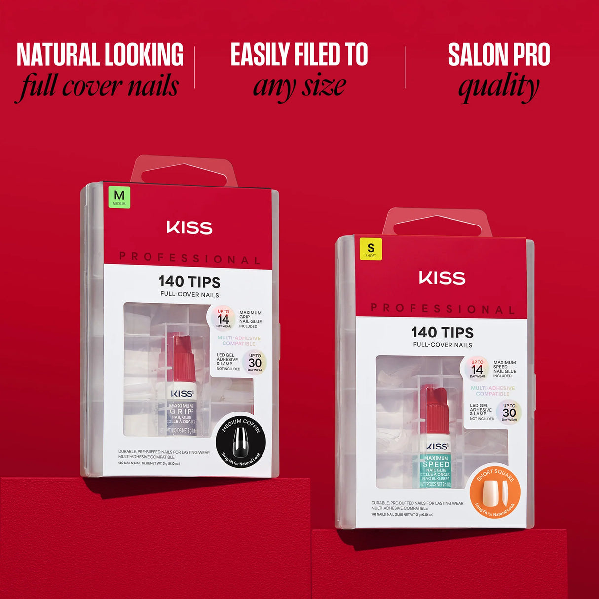KISS Full Cover Natural Press On Nails - Unlimited, 140 count-731509916461-LR-360027-9-LR eShop
