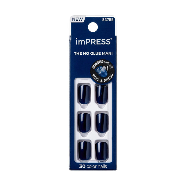 KISS imPRESS Color Press-On Fake Nails - Never Too Navy-731509837551-LR-338447-1-LR eShop