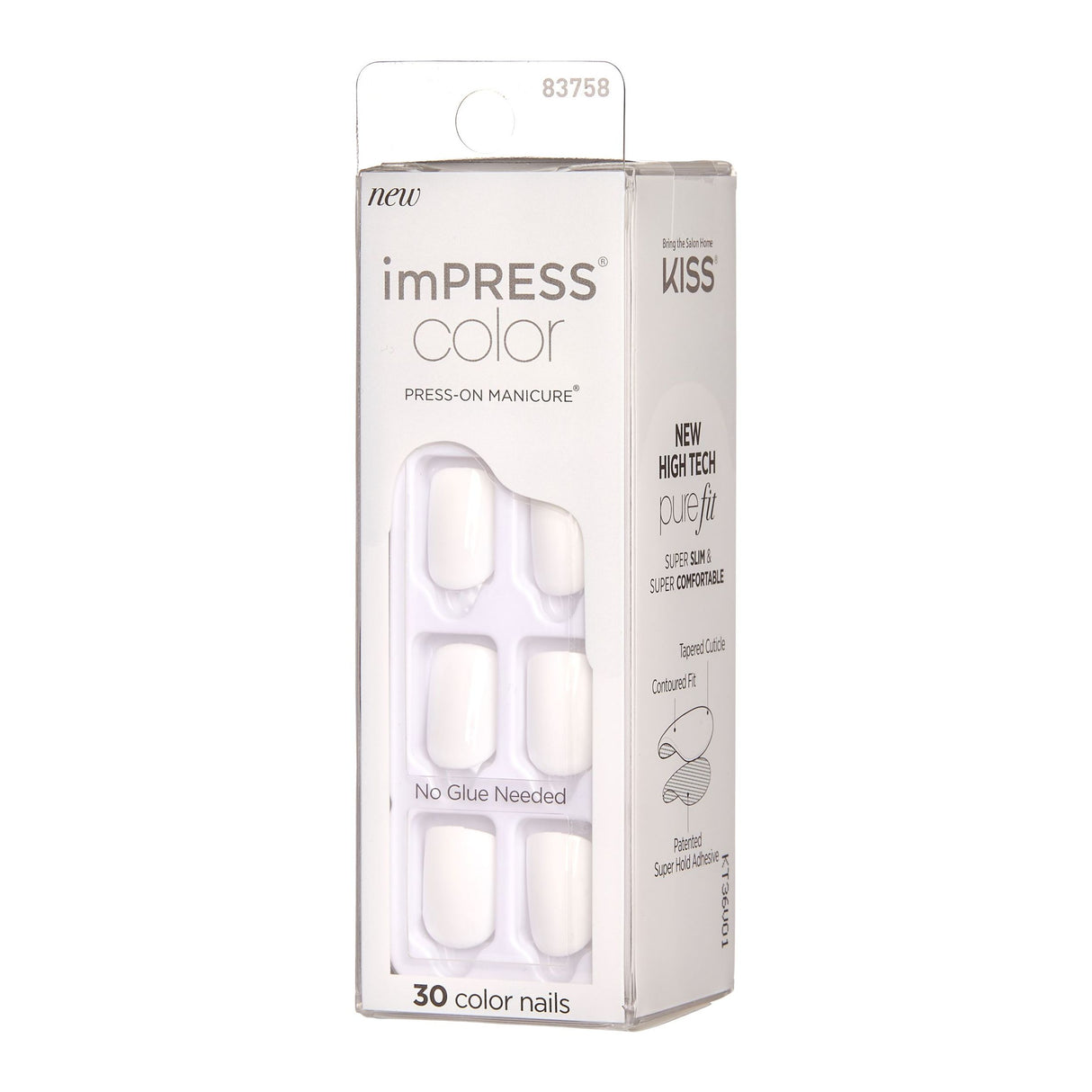KISS imPRESS Color Press-On Fake Nails, Squoval Shaped - Frosting-731509837582-LR-338450-5-LR eShop