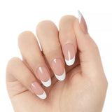 KISS Salon X-tend LED Soft Gel System Pure Fake Nails - Medium Oval French, 36 count-731509915853-LR-351985-2-LR eShop