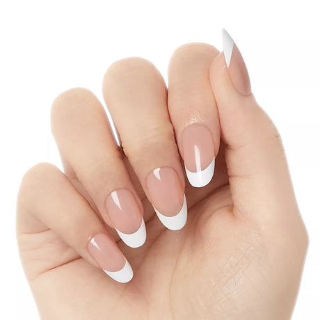 KISS Salon X-tend LED Soft Gel System Pure Fake Nails - Medium Oval French, 36 count-731509915853-LR-351985-2-LR eShop