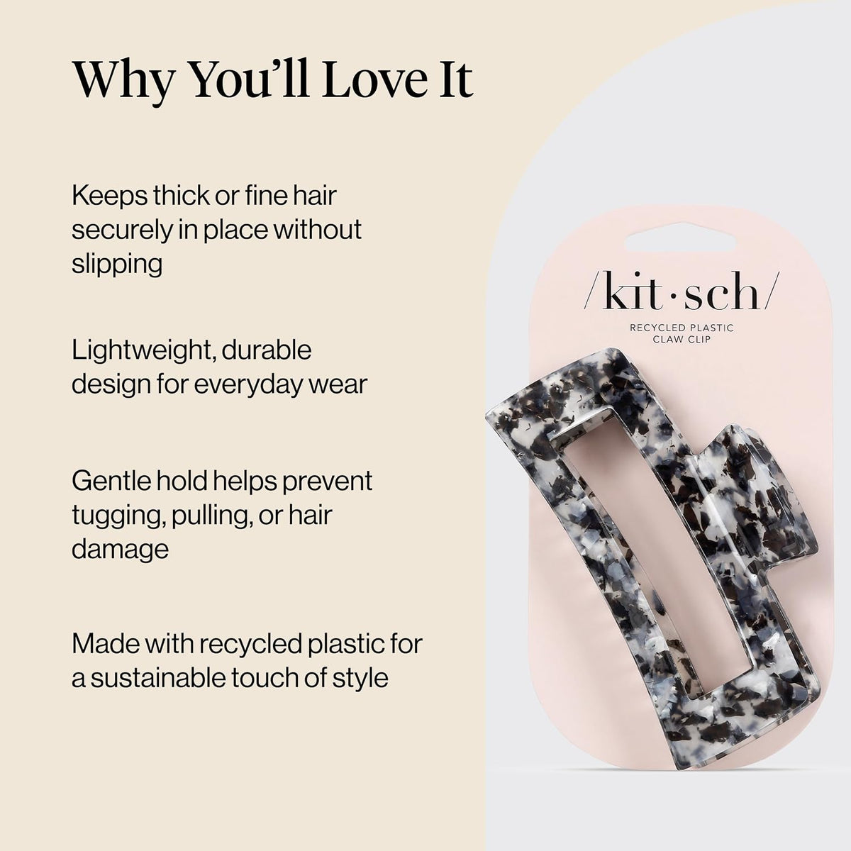 kitsch Jumbo Open Shaped Hair Clip for Women - Black-819677028190-LR-363797-3-LR eShop