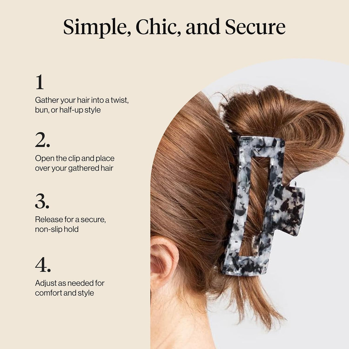 kitsch Jumbo Open Shaped Hair Clip for Women - Black-819677028190-LR-363797-6-LR eShop