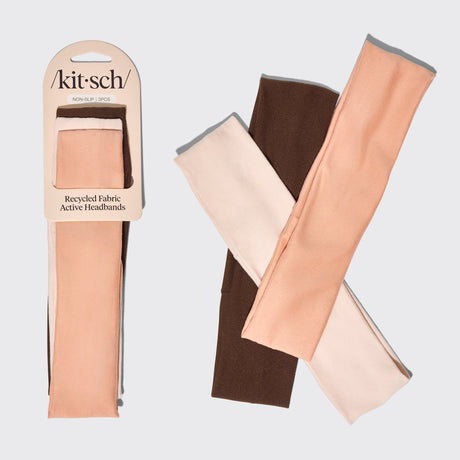 Kitsch Recycled Fabric Active Headbands 3pc Set - Rosewood-840455501628-LR-362135-1-LR eShop
