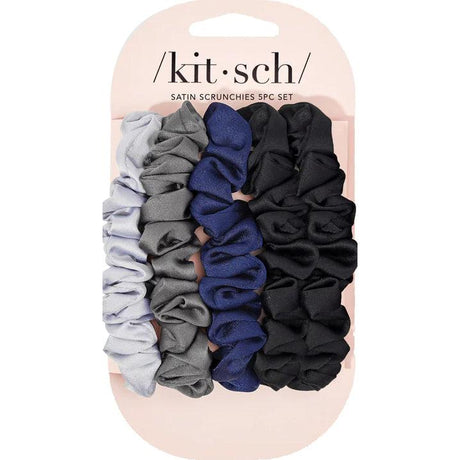Kitsch Satin Petite Scrunchies - Midnight, 5 count-840455509679-LR-362141-1-LR eShop
