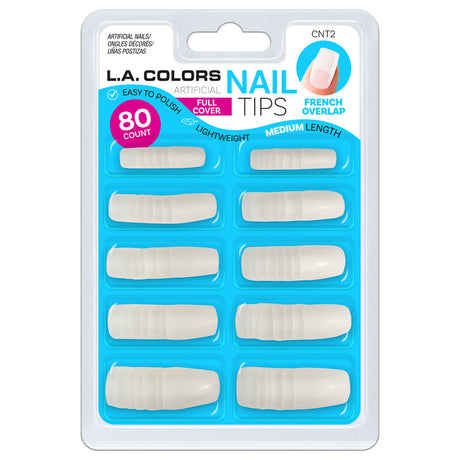 L.A. COLORS Artificial Nail Tips - CNT2 French Overlap, 80 count-081555710026-LR-338145-1-LR eShop