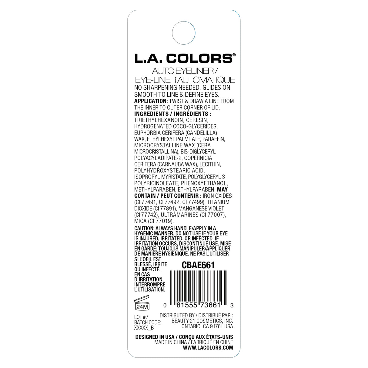 L.A. Colors Automatic Eyeliner Pencil - Black-081555736613-LR-309027-3-LR eShop