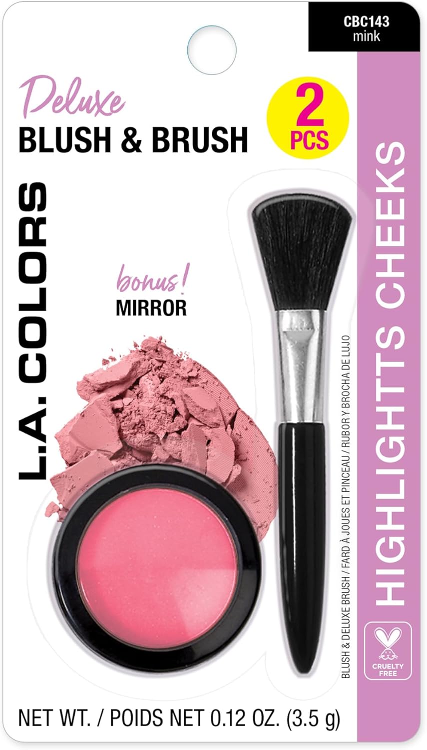 L.A. COLORS Blusher & Deluxe Brush - Mink-081555731434-LR-357842-1-LR eShop