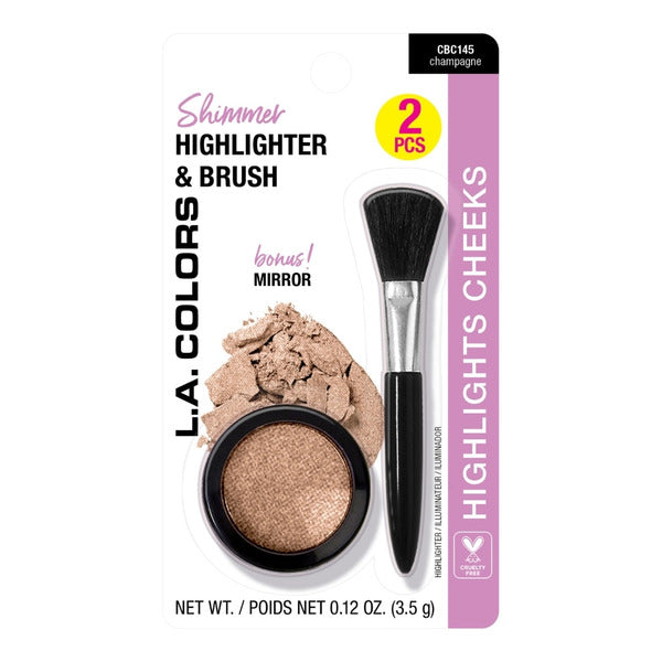 L.A. COLORS Deluxe Shimmer Highlighter & Fan Brush - Champagne-081555731458-LR-357843-1-LR eShop