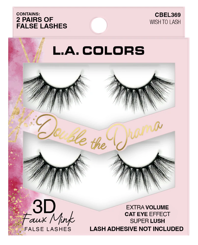 L.A. COLORS Double the Drama False Eyelashes - CBEL369 Wish to Lash, 2 pairs-081555743697-LR-354710-1-LR eShop