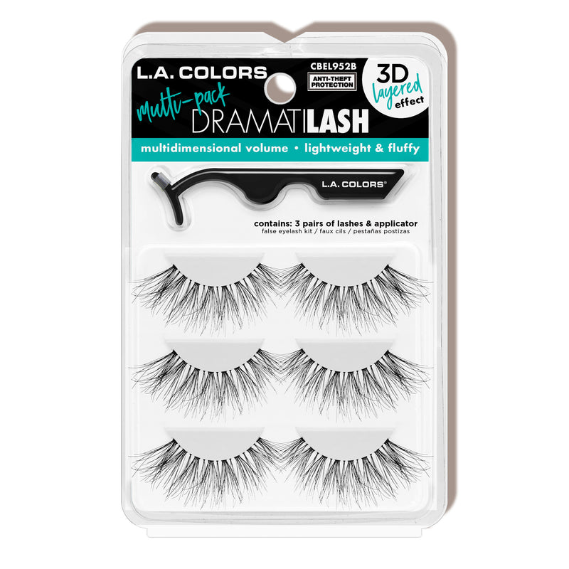 L.A. COLORS Dramatilash Multi Pack Eyelash Kit - CBEL952, 3 pairs-081555739522-LR-336019-1-LR eShop