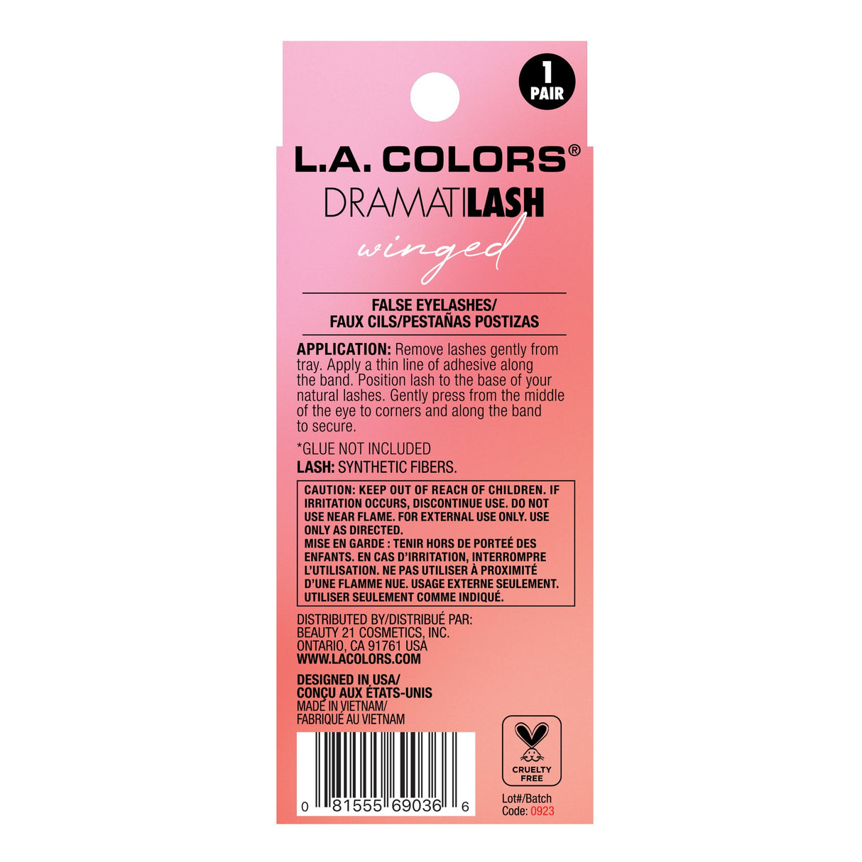 L.A. COLORS Dramatilash Winged Eyelashes - Classic Cat Eye-081555690366-LR-357013-3-LR eShop