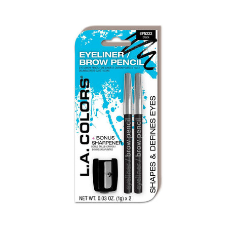 L.A. COLORS Eyeliner and Brow Pencils With Sharpener - CBPN222 Black, Carded-081555732226-LR-334134-1-LR eShop