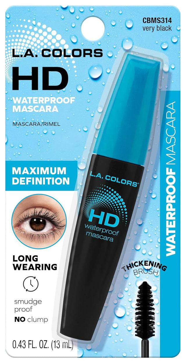 L.A. COLORS HD Waterproof Mascara - CBMS314 Very Black, Carded-081555733148-LR-280523-1-LR eShop