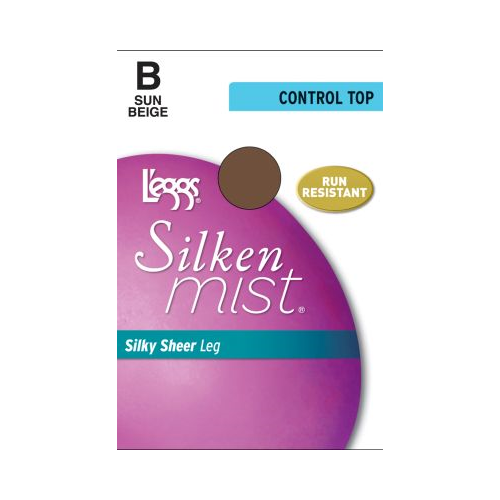 L'eggs Silken Mist Silky Sheer Control Top Sheer Toe - Sun Beige, Size B-074200938678-LR-316925-1-LR eShop