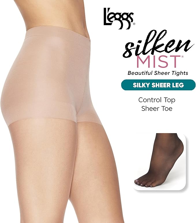 L'eggs Silken Mist Silky Sheer Control Top Sheer Toe - Sun Beige, Size B-074200938678-LR-316925-4-LR eShop